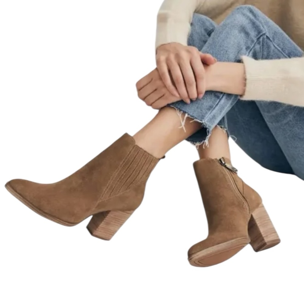 Blondo Waterproof Brown Nubuck Leather Noa Booties Boots Shoes size 9